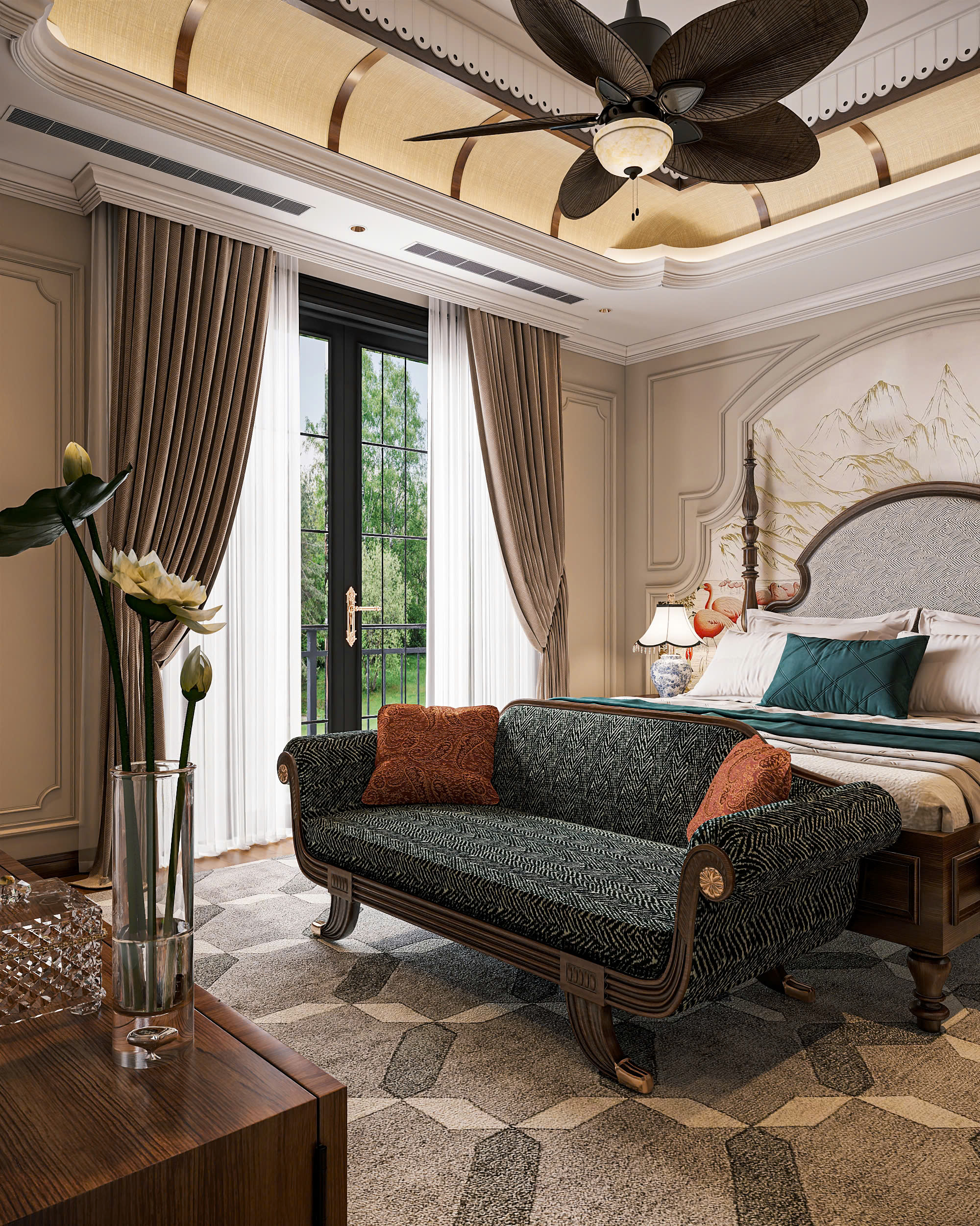 Mẫu nội thất nhà phố phong cách indochine