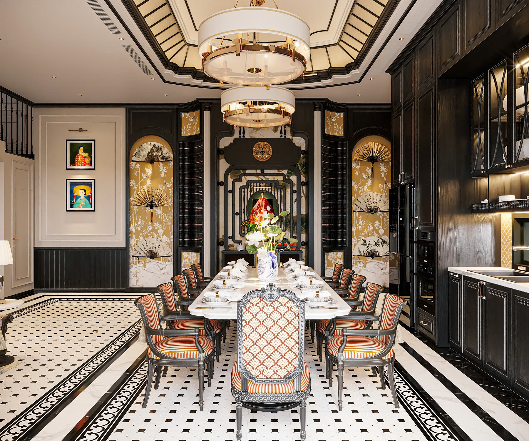 MẪU NỘI THẤT NHÀ PHỐ PHONG CÁCH INDOCHINE 