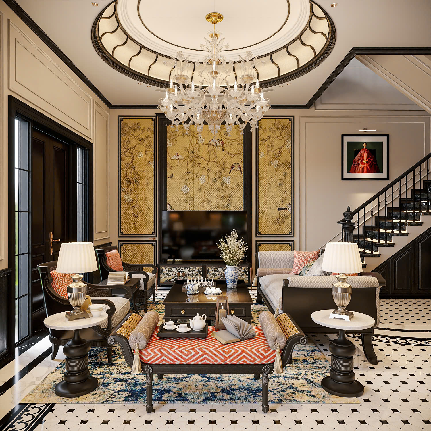 MẪU NỘI THẤT NHÀ PHỐ PHONG CÁCH INDOCHINE 